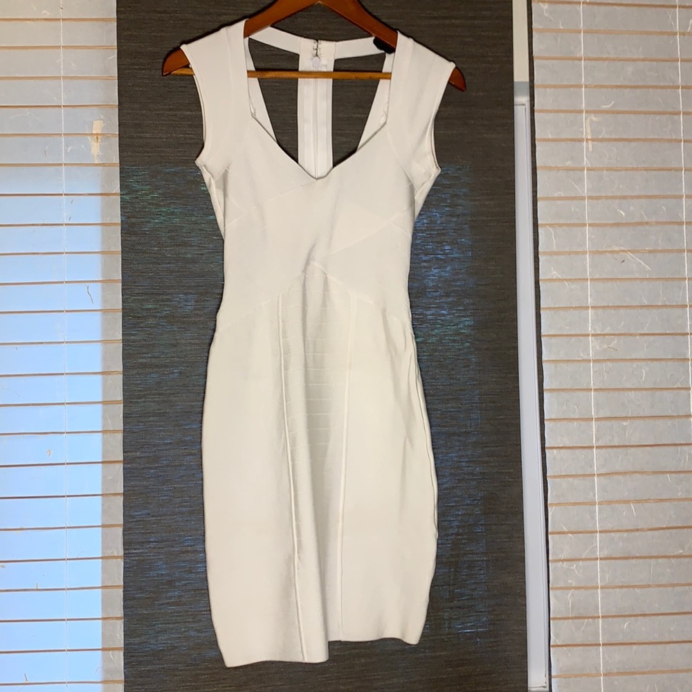 White bodycon bandage dress